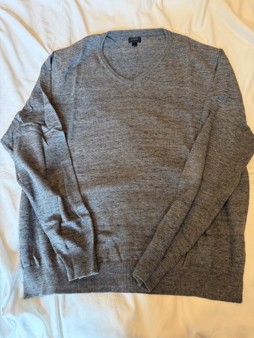 J. Crew Men's Heather Gray V-Neck Sweater